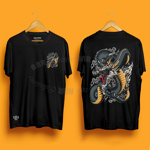 Kaos Distro Premium Pria Unisex Dragon Theme