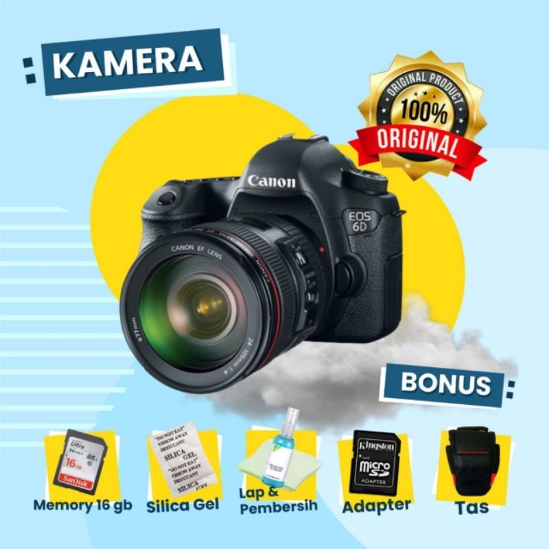 Canon DSLR 6D Body Second KAMERA FULLFRAME - Kamera Profesional Mulus 1000% Normal Siap Pakai