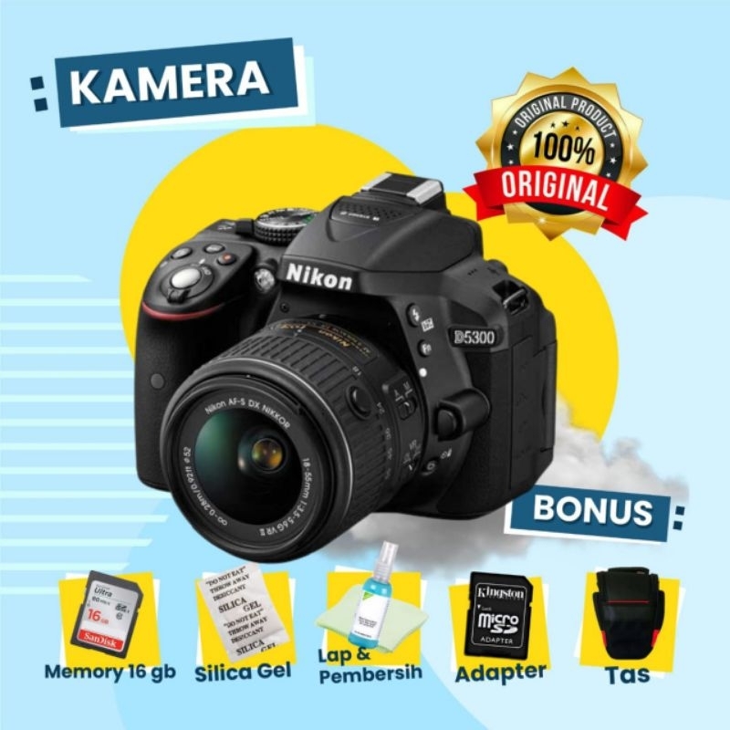 KAMERA DIGITAL DSLR NIKON D5300 - KAMERA LAYAR LIPAT - KAMERA SUFSH WIFI