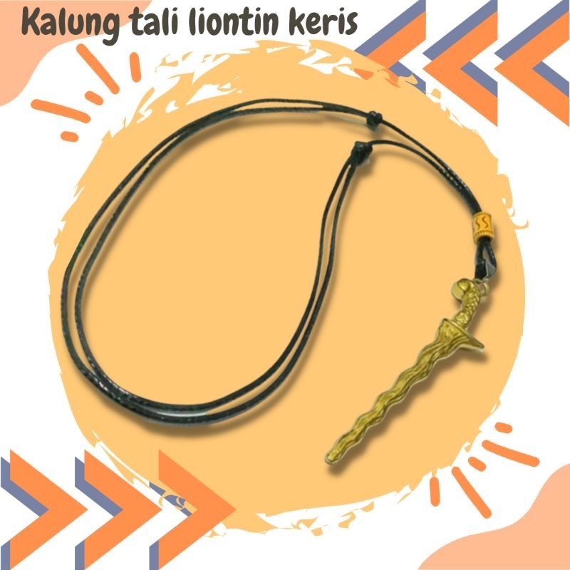 Kalung tali liontin keris