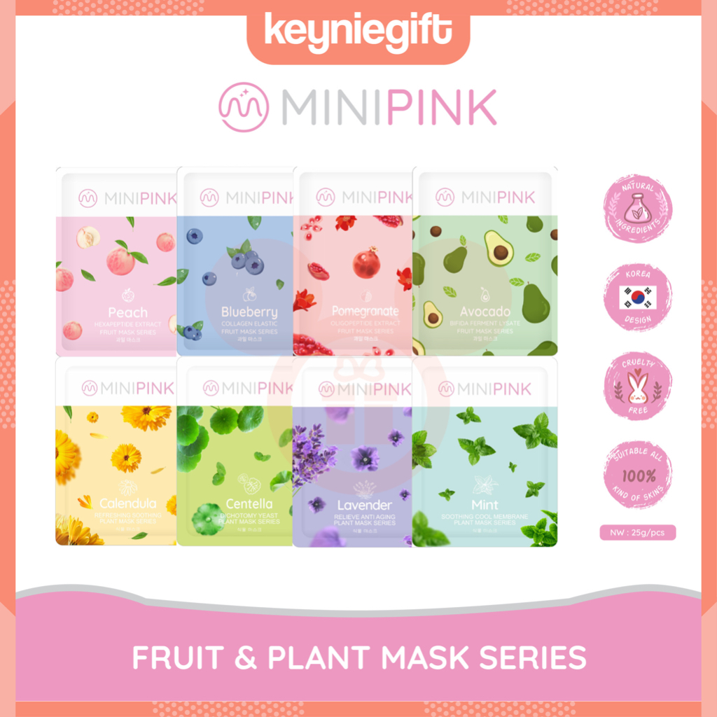 Avocado Peach Plant Fruit Facial Sheet Mask Masker Wajah Minipink MP001