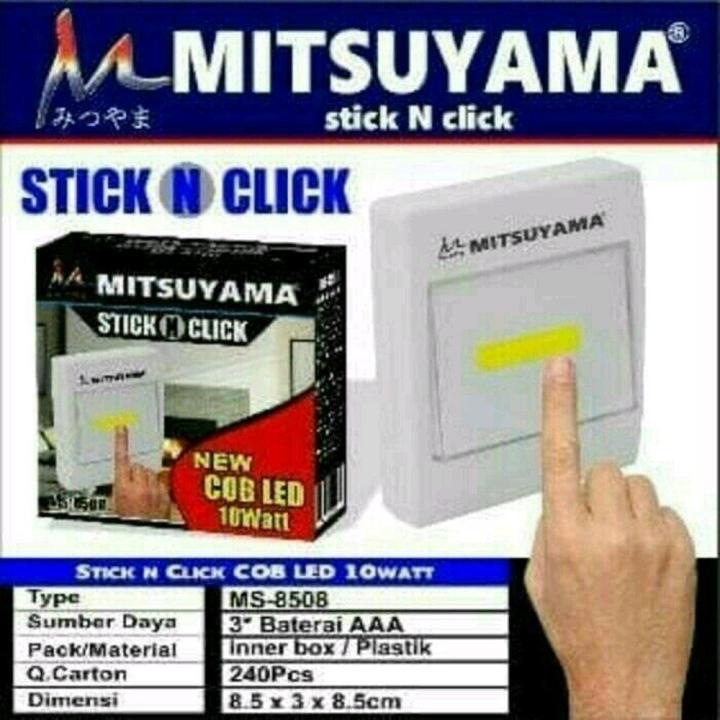 Lampu Tempel Emergency Dinding STICK N CLICK MS-8508 Mitsuyama LED 10 Watt COB