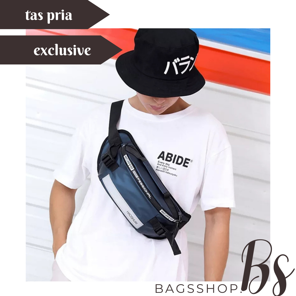 tas selempang slempang selempanh waistbag weist bag waisbag sligbag slig bag bahu pria cowo cowok la