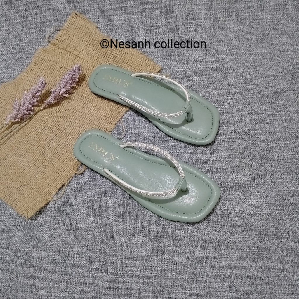 Sandal Wanita MARSYA by Nesanh Sandal Flat Wanita Kekinian Permata Mutiara