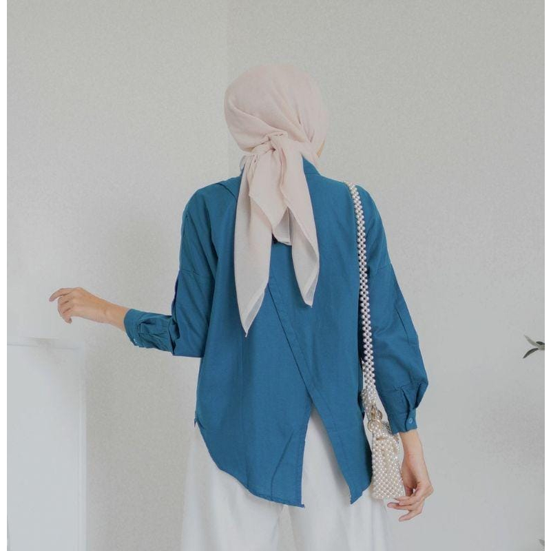 Kemeja wanita Oversize linen / Kumeja Linen Nelka Shirt