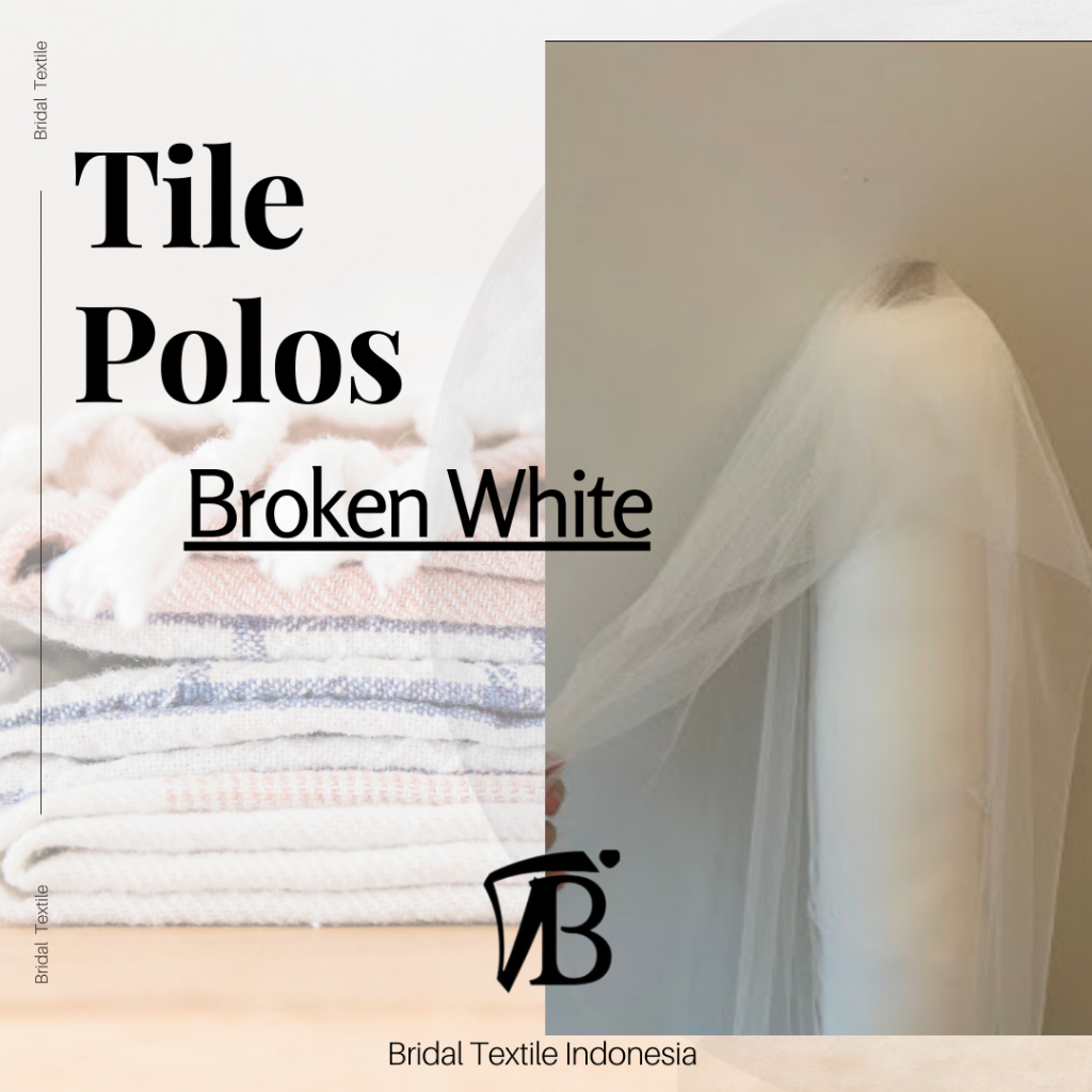 Kain Bahan Soft Tile Tille Tule Tulle Polos Halus Lemas Lembut Warna Putih Broken White