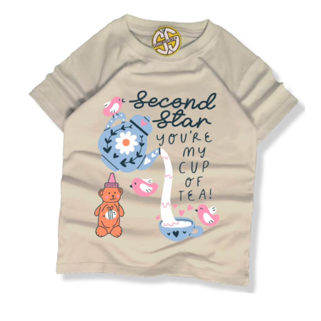 Second Star baju anak Laki-laki perempuan  Kaos oblong 1 - 12 tahun poci