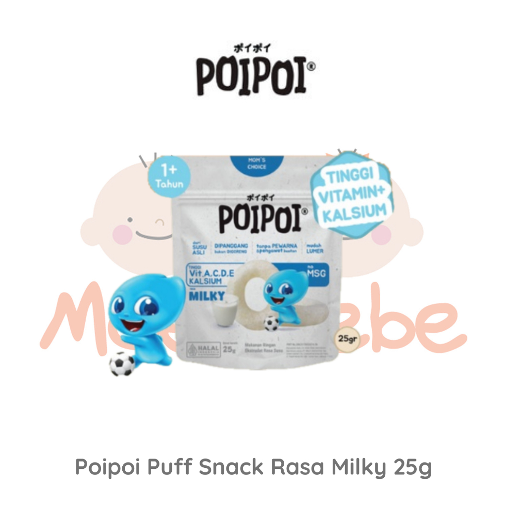 Poipoi Puff Snack Makanan Ringan Camilan Bayi Rasa Milky 25g