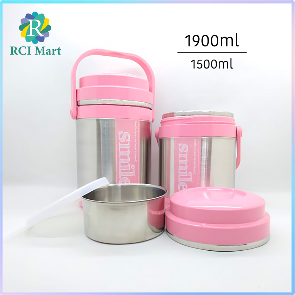 Rantang Sup Bubur Tunggal Tingkat Kuah Besar Nasi Bekal Stainless Anti Karat - RCI Mart