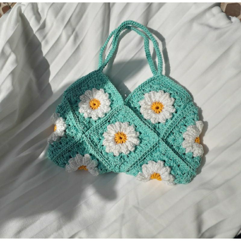 Tas Rajut Bunga Daisy