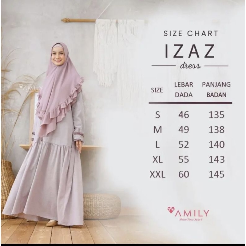 IZAZ Gamis - IZAZ GAMIS AMILY UK M DUSTY PINK free Box BY AMILY