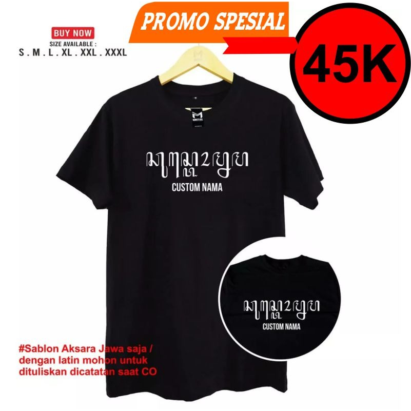 kaos aksara jawa custom - kaos trend aksara jawa terlaris - baju kaos aksara jawa unisex
