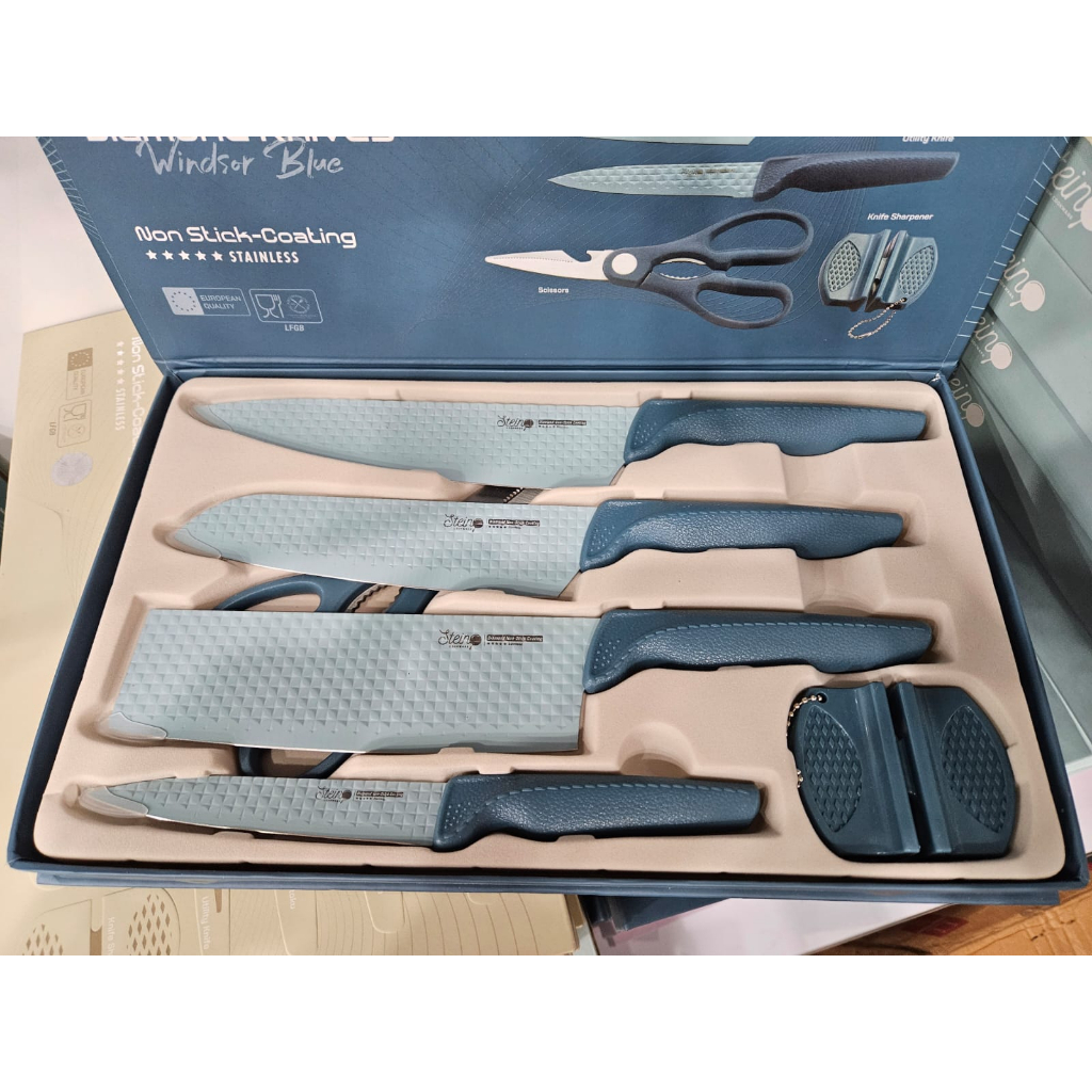 Stein Cookware - Kitchen Knife Set 6pcs | Windsor Blue PISAU SET