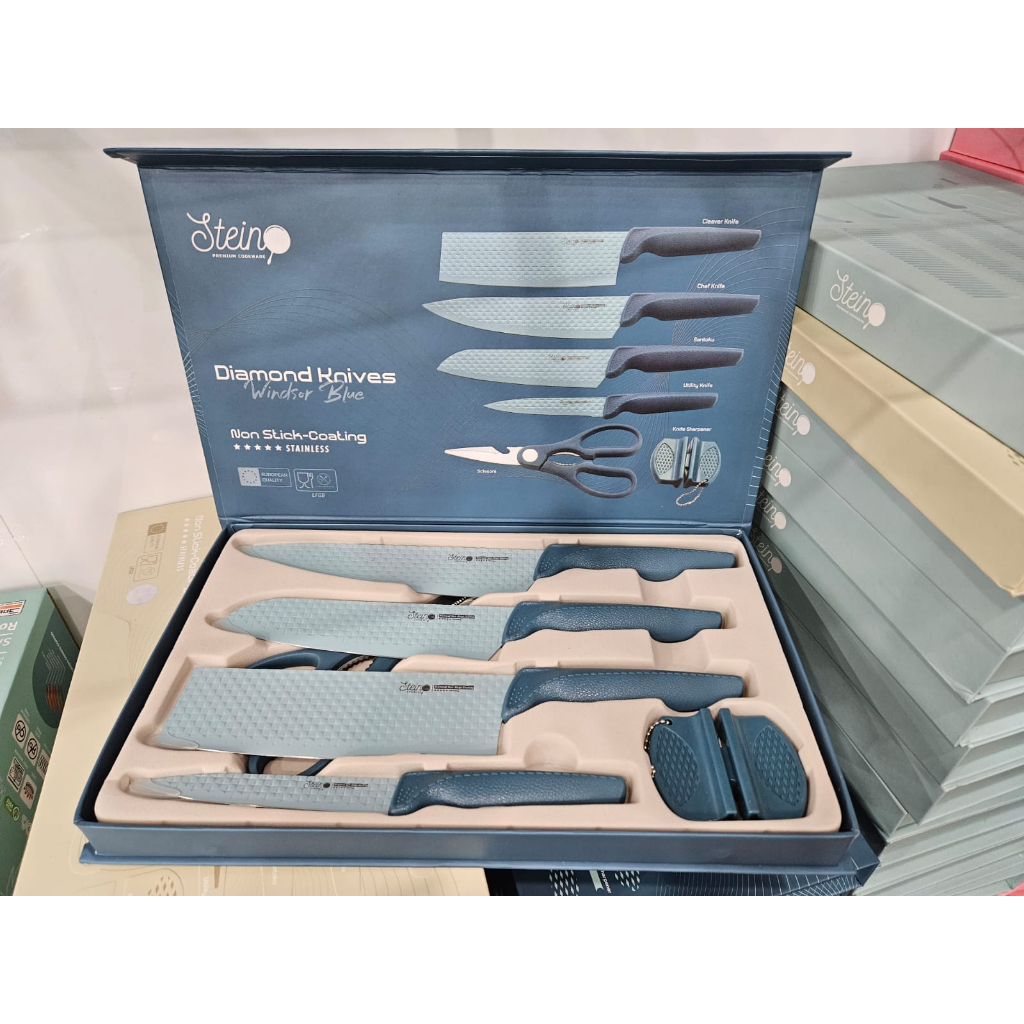 Stein Cookware - Kitchen Knife Set 6pcs | Windsor Blue PISAU SET