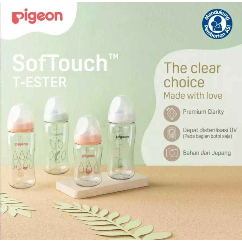 Pigeon T Ester Botol Dot Peristaltic Plus Soft Touch Wideneck Wide Neck 200 ml 300 ml