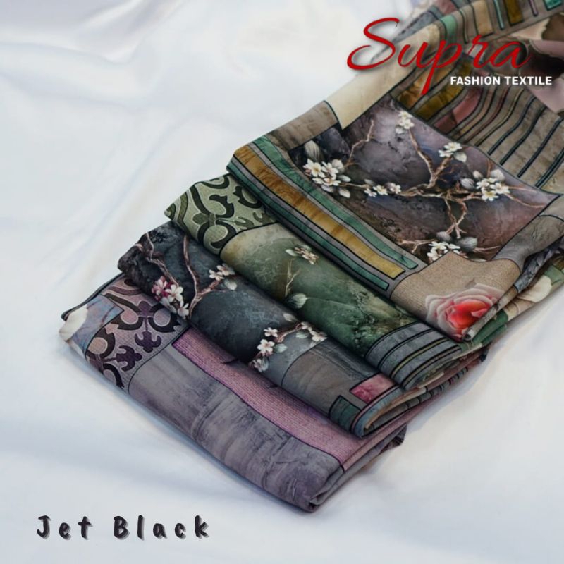 Jet black premium/bahan gamis/jet black print