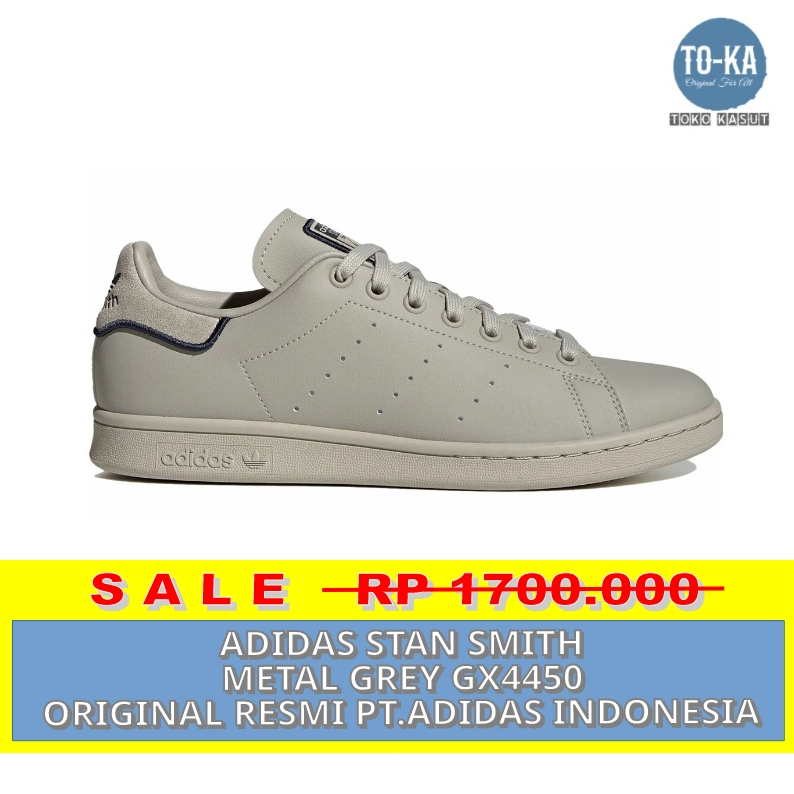 ADIDAS STAN SMITH METAL GREY GX4450-ORI RESMI