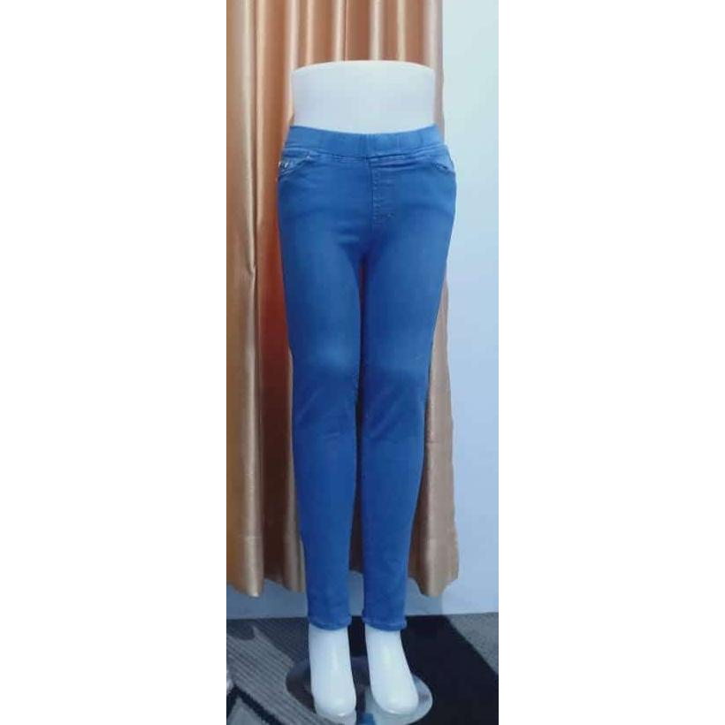 celana jeans pinggang karet lejing slim/ngaret/street