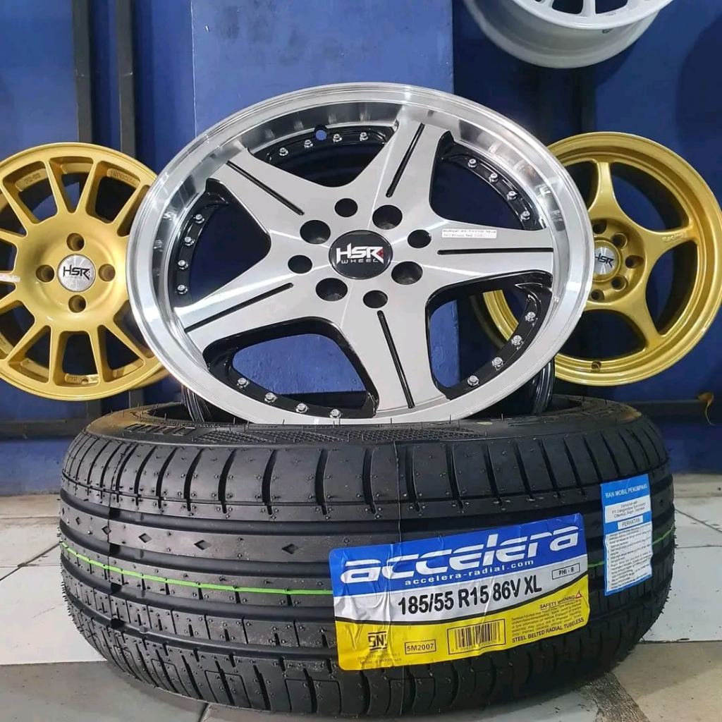PAKETAN VELG HSR R15 + BAN MERK ACCELERA