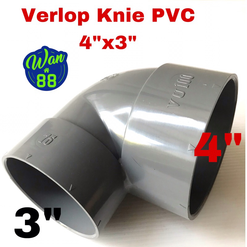 Verlop Knie PVC 4” x 3” Rucika/ Reducer