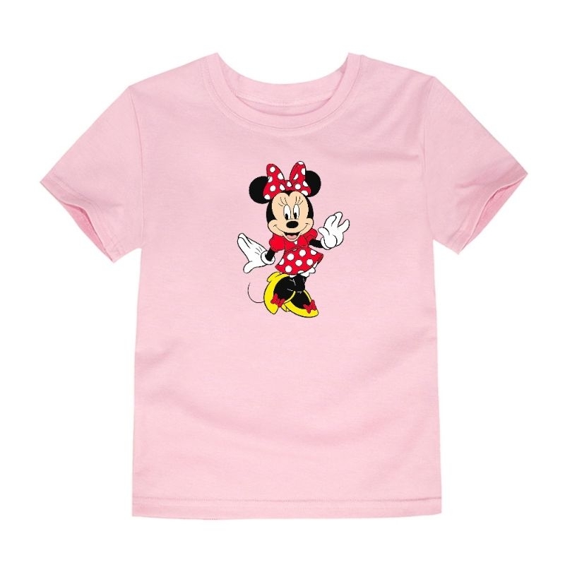 Kaos Anak Cewek Minnie Mouse Baju Anak Perempuan Pakaian Atasan Anak Lengan Pendek 2-16Th Cod