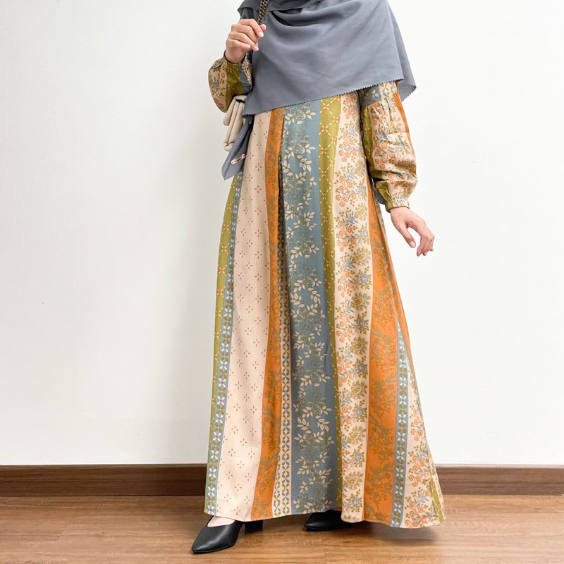 TULIP DRESS by hawacorner gamis rayon motif busui friendly