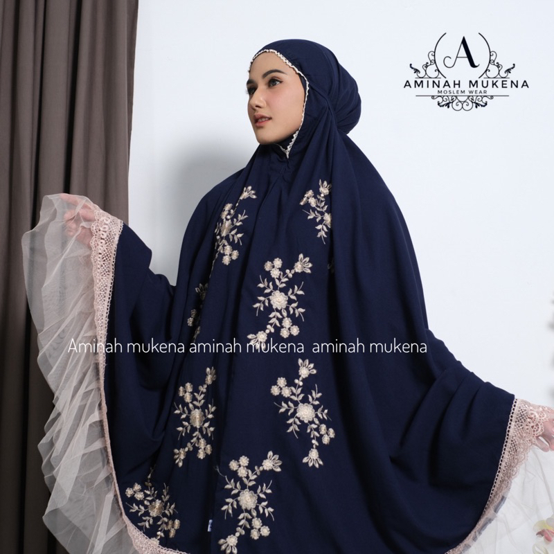 Mukena Bordir PREMIUM Dewasa Teratai Renda Tileu Mewah Aurel