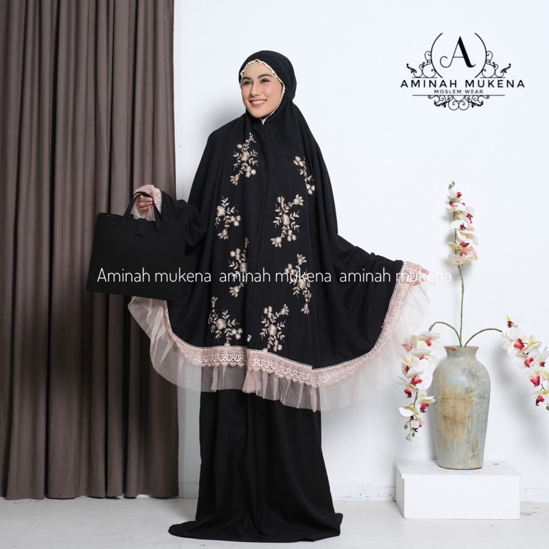 Mukena Bordir PREMIUM Dewasa Teratai Renda Tileu Mewah Aurel