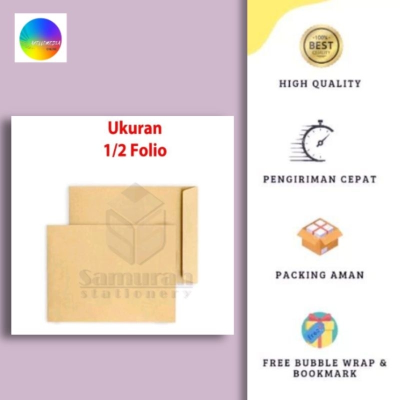 

Amplop Kertas Coklat Polos Ukuran 1/2 Folio / Envelope Setengah F4 19 x 25 cm Dokumen Berkas(ORIGINAL PRODUK)