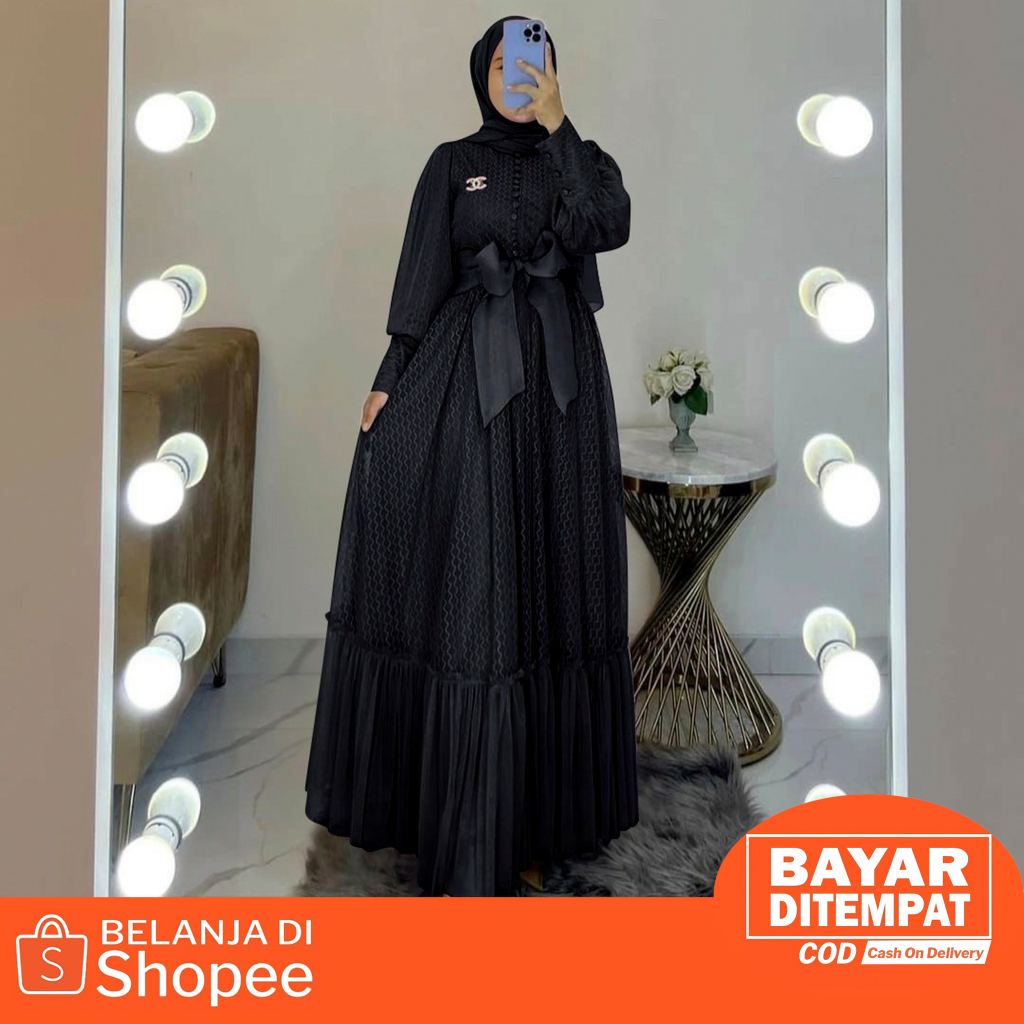 (DI JAMIN REALPICT) PAKAIAN MUSLIM WANITA DRESS GAMIS / GAMIS PESTA MEWAH ELEGAN/GAMIS FASHION MODERN TERBARU/BAJU PESTA WANITA MUSLIM / PAKAIAN WANIT /BAJU WANITA/GAMIS MUSLIMAH