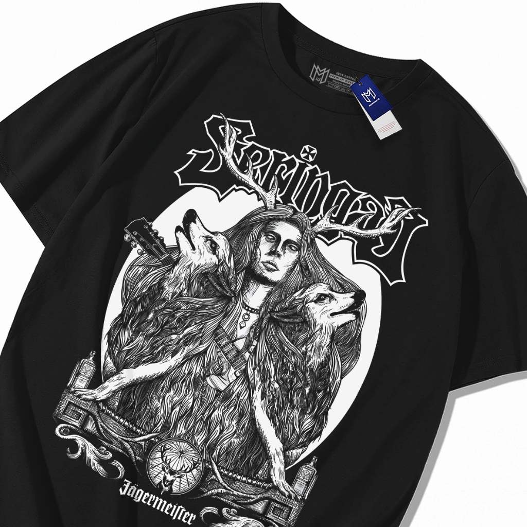 T-shirt Seringai x Jagermeister white monochrome