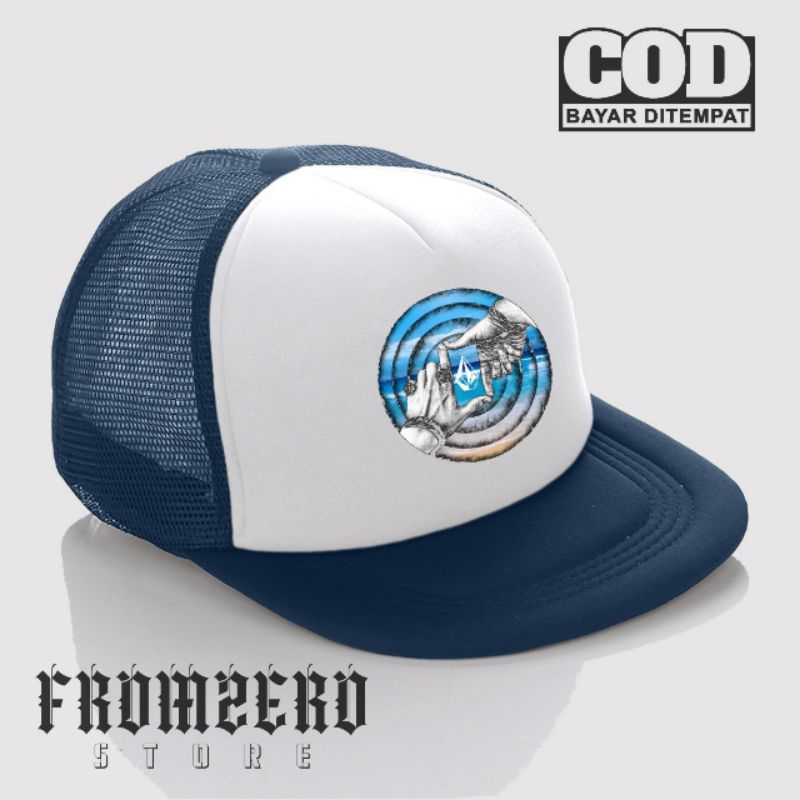 Topi Snapback Jaring Terbaru- Topi truckle datar Logo VOLCOM