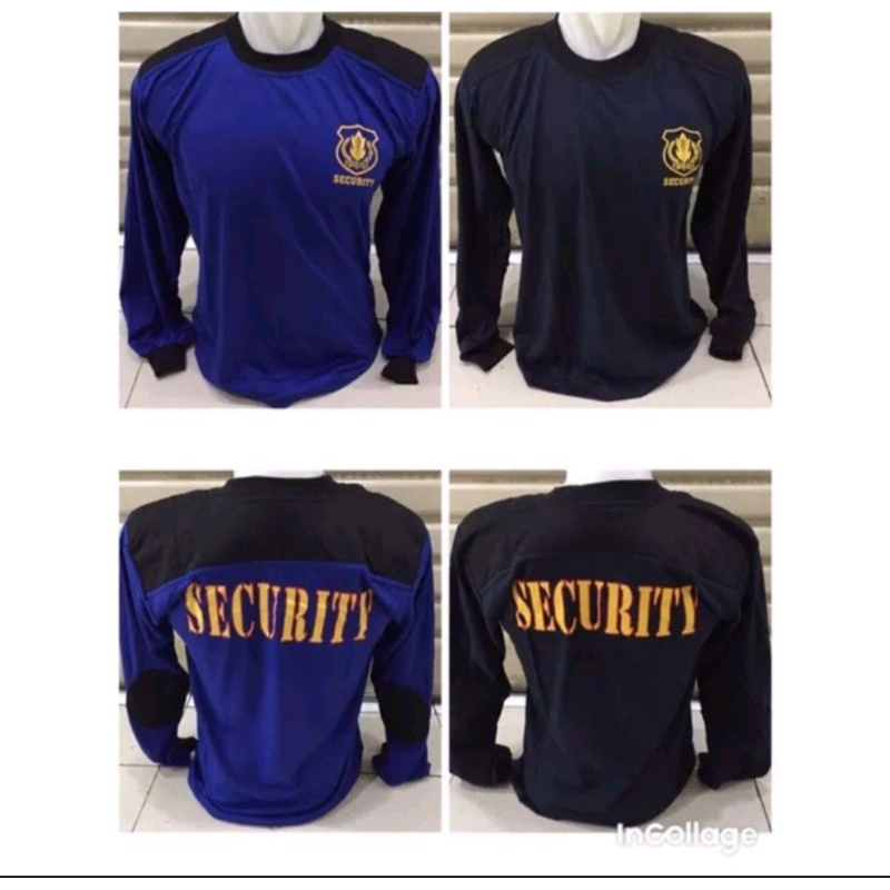 kaos security biru benhur dan dongker/kaos security biru benhur dan biru dongker lengan panjang