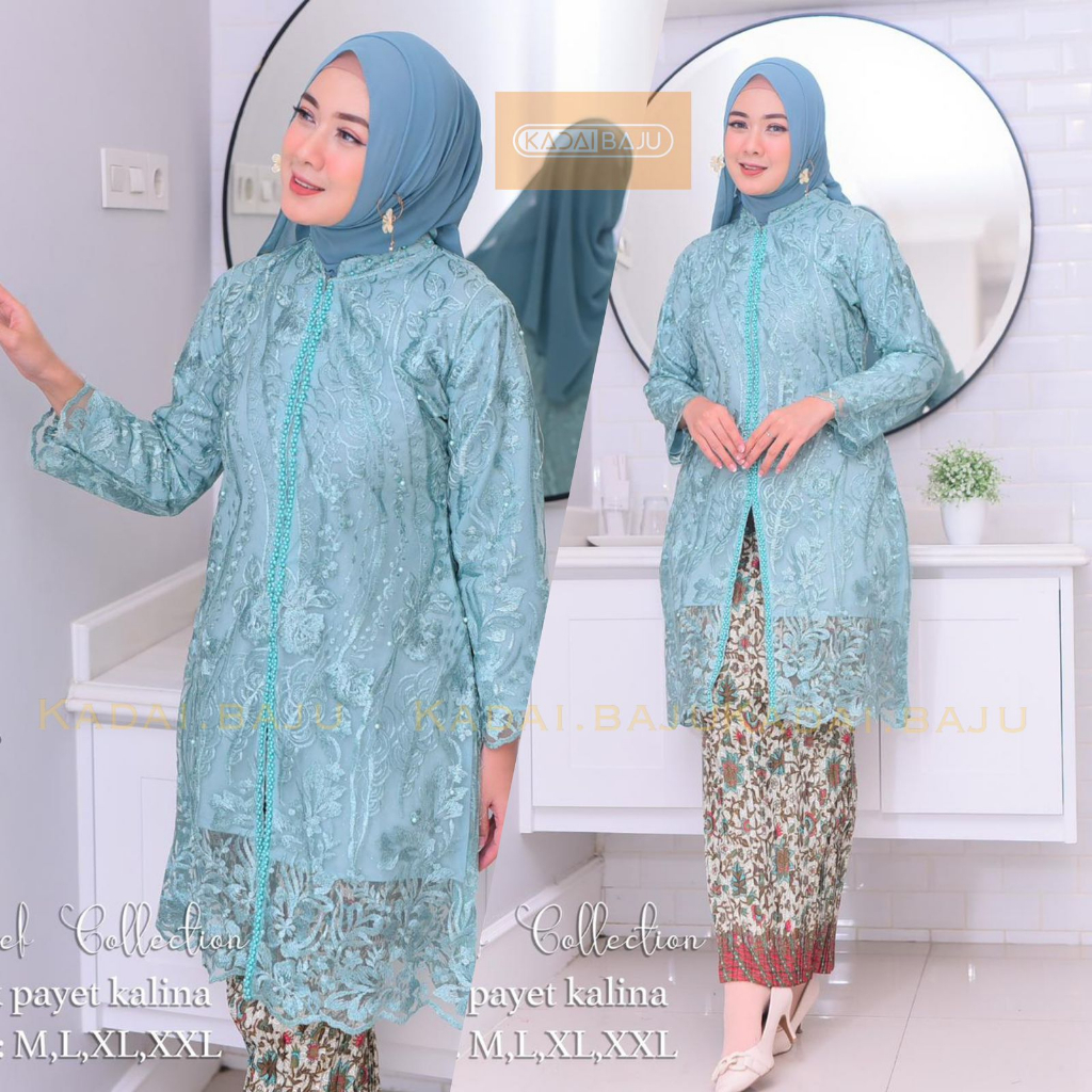 Tunik kebaya kurung melayu payet mutiara | Kebaya modern | Baju outfit pesta kekinian pesta pernikahan kondangan tunangan modis dan cantik