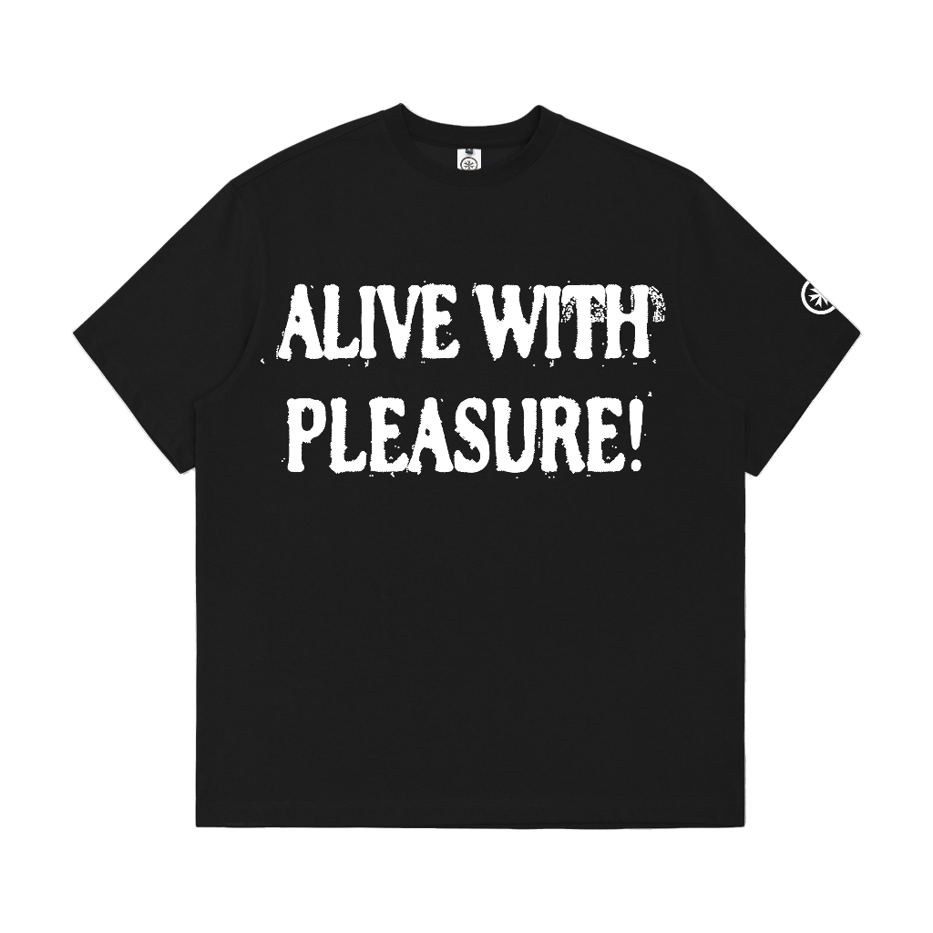 T-SHIRT | PLEASURE! | BLACK | IVORY | YIKESALLDAY