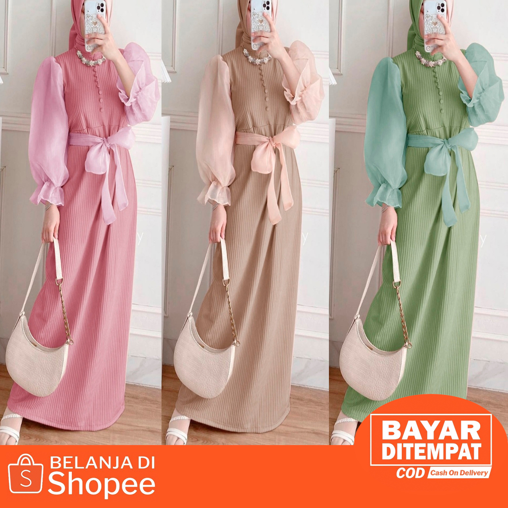 (DI JAMIN REALPICT) PAKAIAN MUSLIM WANITA DRESS GAMIS / GAMIS PESTA MEWAH ELEGAN/GAMIS FASHION MODERN TERBARU/BAJU PESTA WANITA MUSLIM / PAKAIAN WANIT /BAJU WANITA/GAMIS MUSLIMAH/VOVIENITA