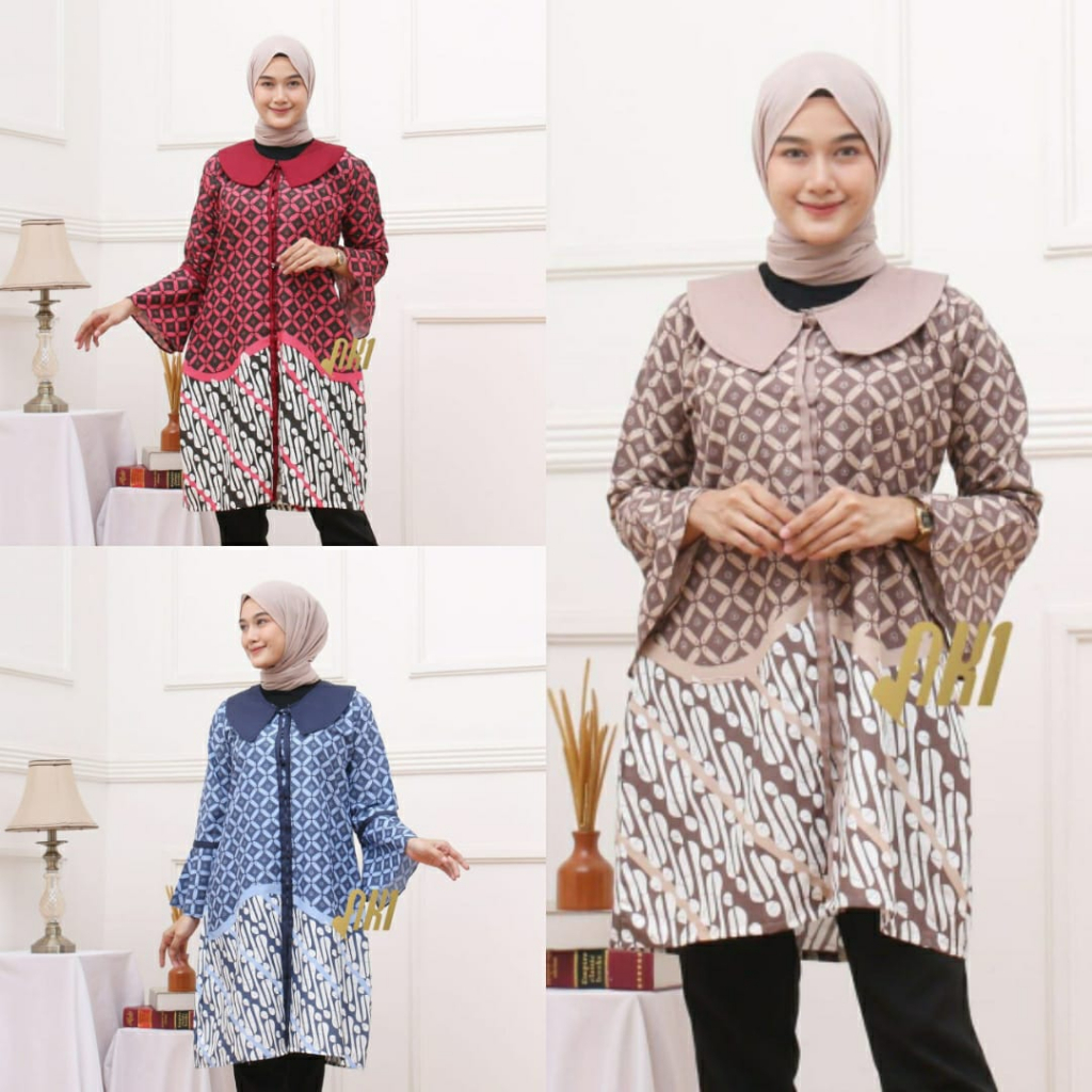 Terlaris SERUT GENES JELITA TUNIC NAVBOR YELBOR WHITBOR CREAMBOR TUNIK BATIK MODERN HRB030 DOLBI DOB