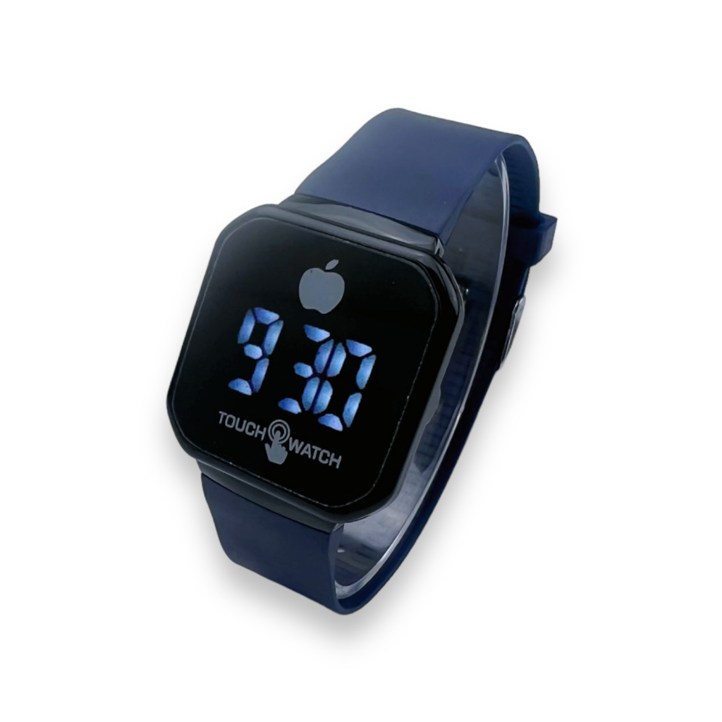 COD✅ Jam Tangan Digital Wanita Pria Watch LED Rubber Elektronik Touch Screen Harga Murah    S1201-S1285-Biru lautdalam