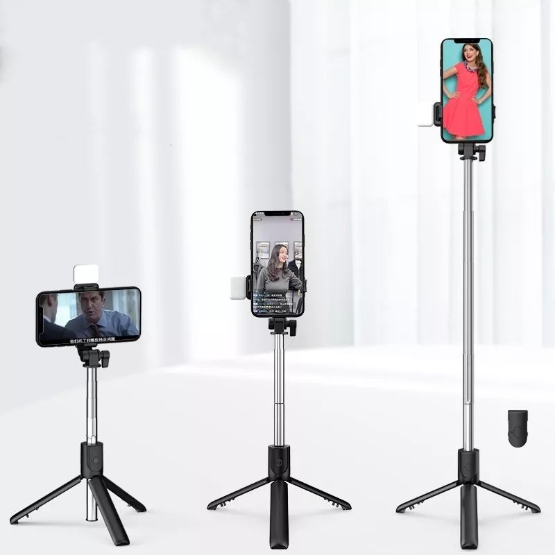 (4 IN 1 )Tongsis LAMPU tripod remote lampu /tongsis tripod bluetooth 4 in 1 dengan remote