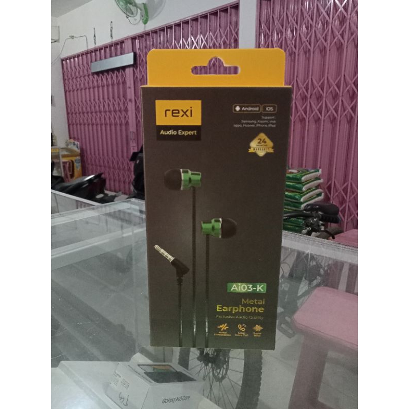 Rexi Ai03-K Earphone Wired In-Ear Hijau