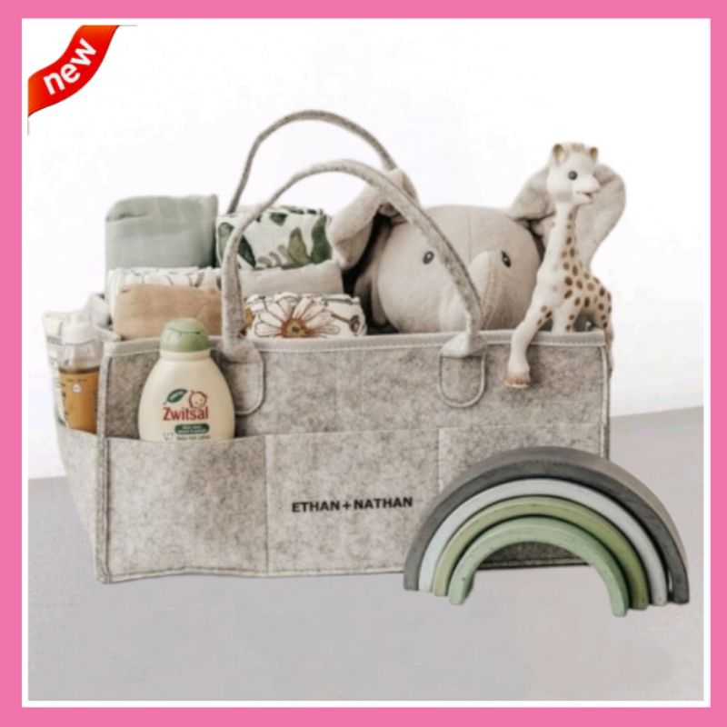 ☆TrueBeauty☆Ethan + Nathan Candy Diaper Organizer Bag Grey Color Tas Bayi
