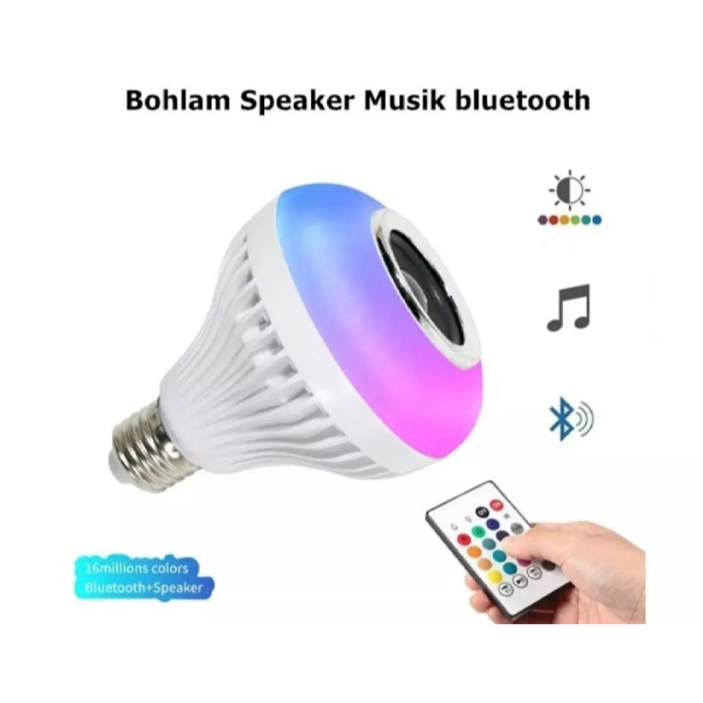 Bohlam Speaker Musik Bluetooth 2 in 1Remote LED RGB E27 12W Dengan Musik Party Warna Warni MP3 Audio Disco / Lampu Speaker LED