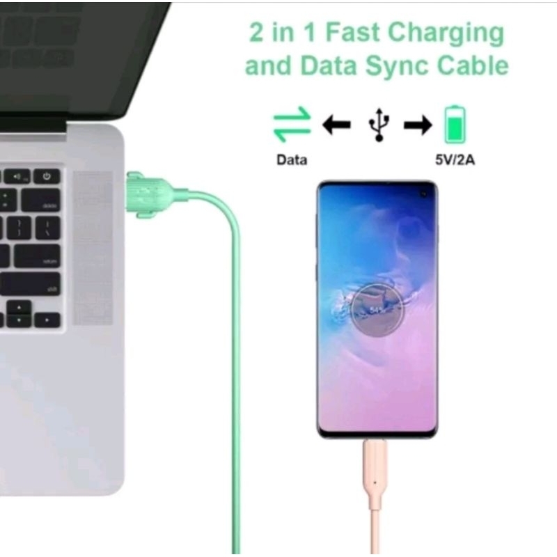 LUNA Cable Data Fast Charging 2.4A Type C Micro USB Kabel Data Cactus C152TM C152TC