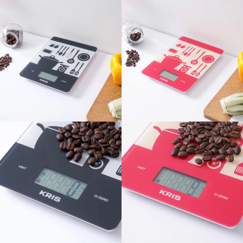 KRISCHEF TIMBANGAN DAPUR MAKANAN DIGITAL 5KG/ACE ELECTRONIC KITCHEN SCALE 5KG RED/ACE TIMBANGAN KUE