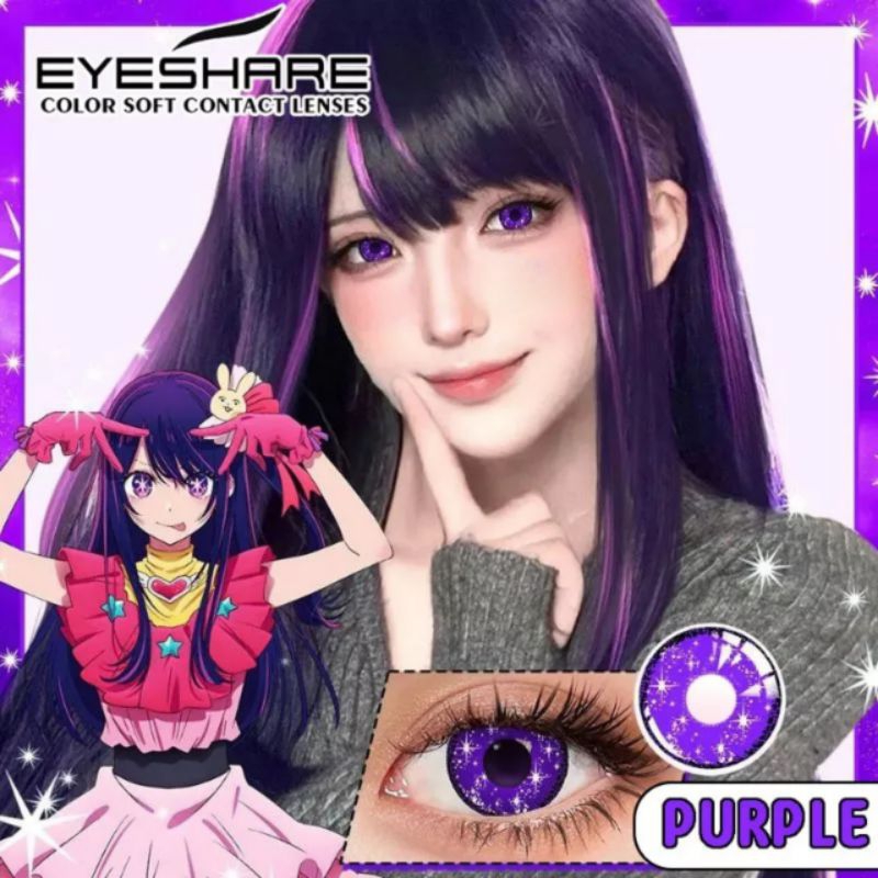 Softlens / Lensa Kontak anime cosplay Oshi No Ko Hoshino Ai Ruby Aquamarine Arima Kana Blink Blink