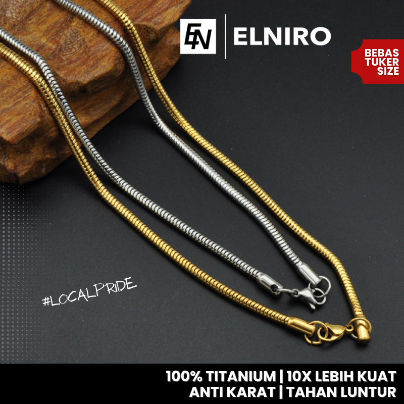 ELNIRO Necklace WAYNE Real Titanium Anti Karat Kalung Titanium Pria Wanita Unisex