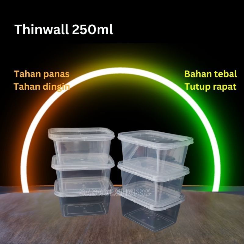 Thinwall RECT Dm 250ml Thinwall kotak sambel