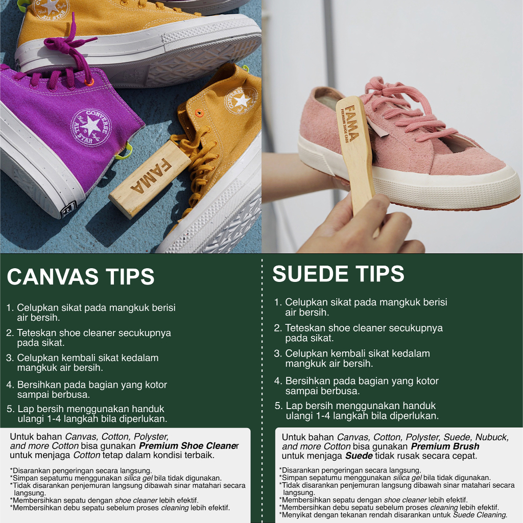 Fama Shoe Care - Sikat Insole Sepatu - Sikat 3 Sisi- Sikat Sepatu - Fama Shoe Cleaner - Shoes Cleaner