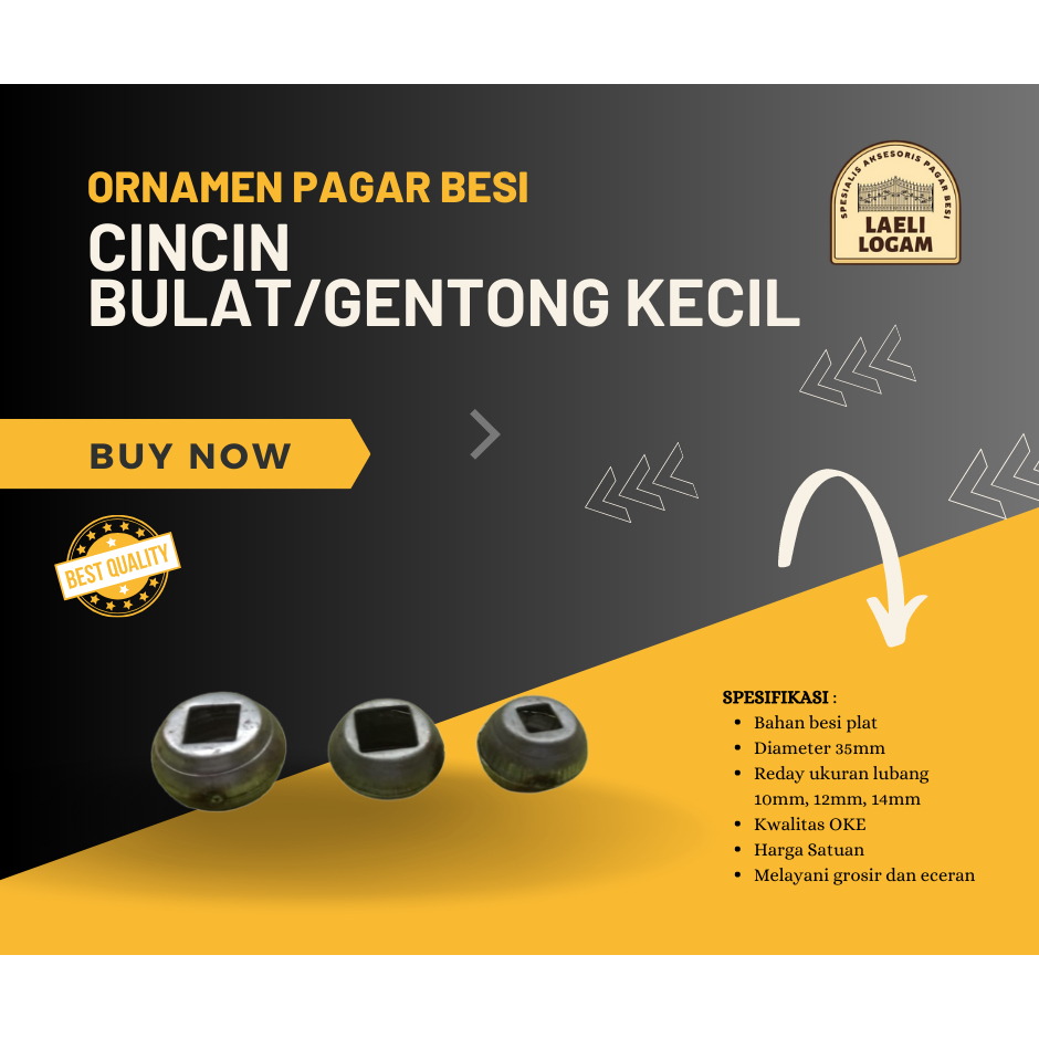 ORNAMEN PAGAR BESI CINCIN BULAT/GENTONG KECIL