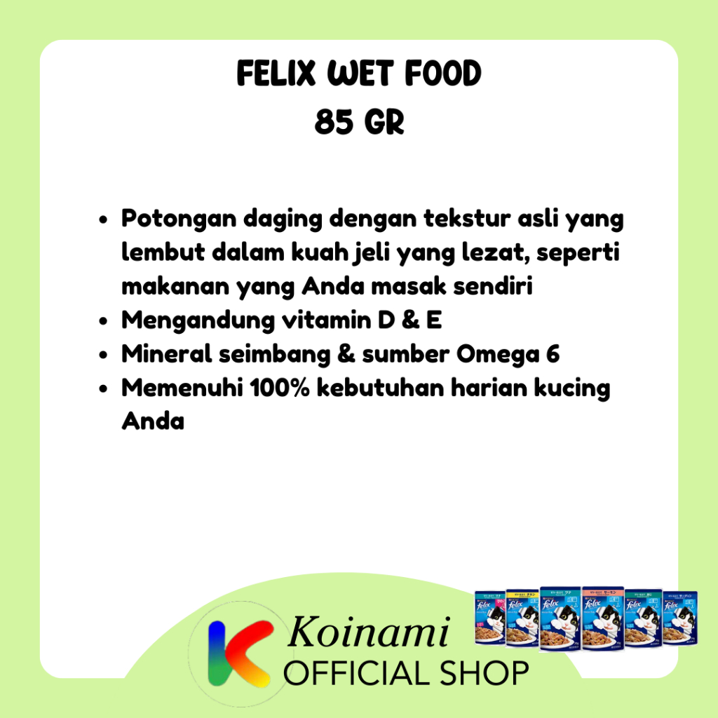 FELIX WET FOOD 85gr / Kitten / Adult / Purina